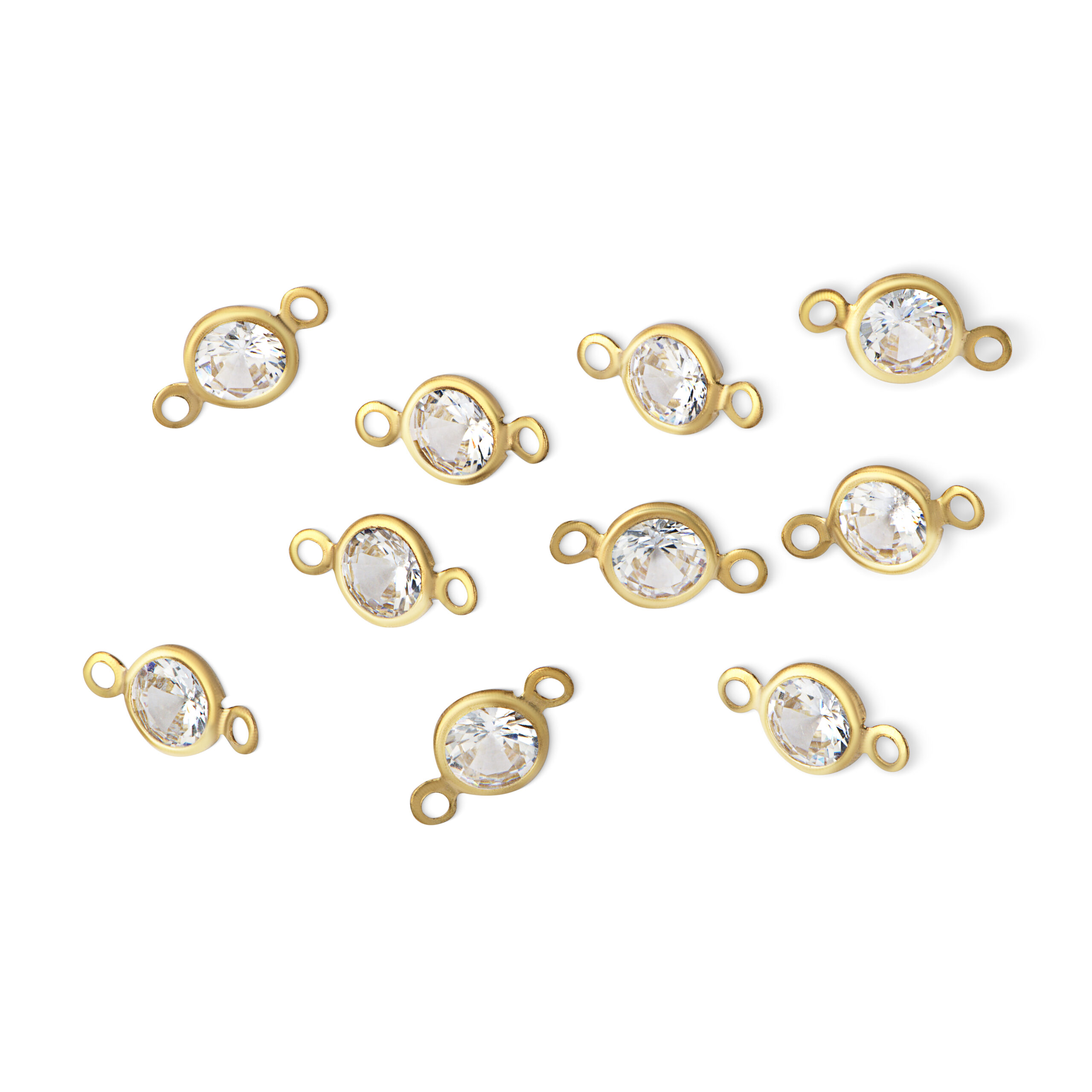 Zircônia redonda cristal com argola - bruto