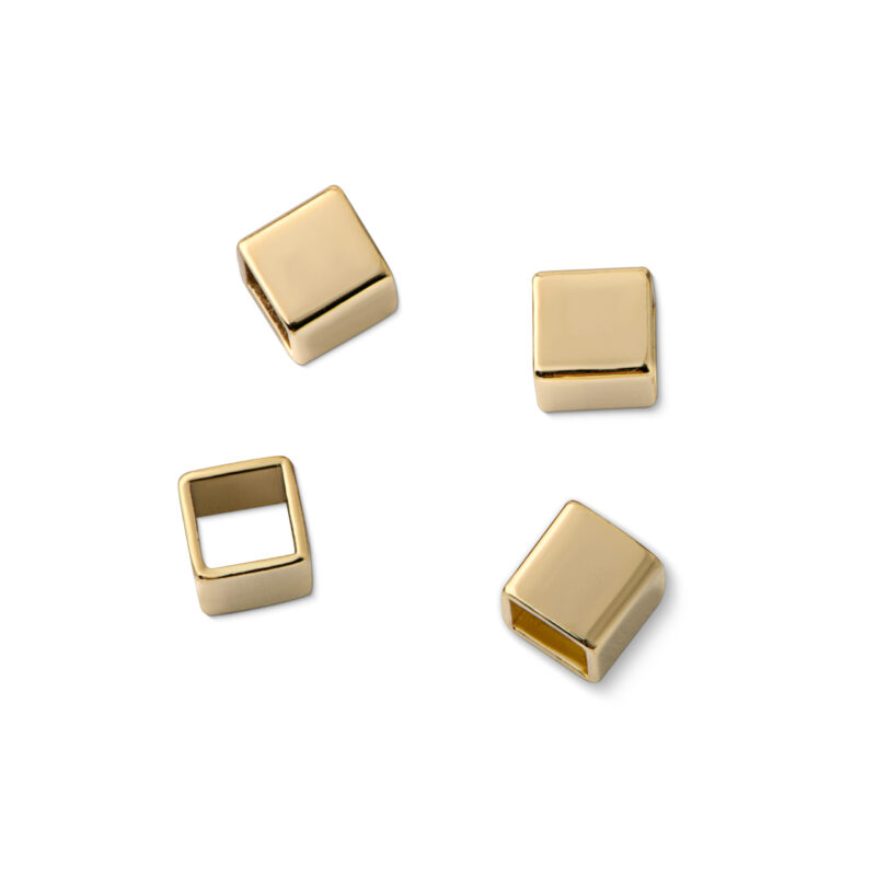Entremeio de latão quadrado 3 mm ouro (20 pçs) - 65942