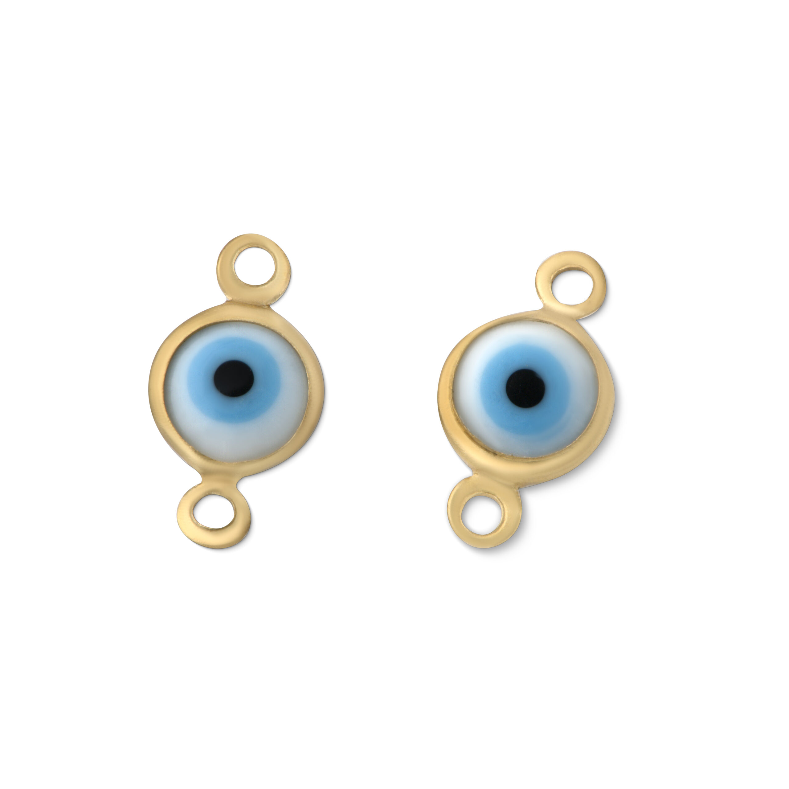Olho grego azul 4mm 2 argolas banho ouro (2 pçs) -65762