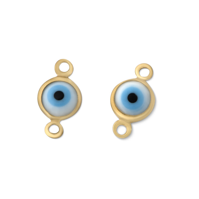 Olho grego 6mm banho ouro (2 argolas) (10 Pçs) -65764