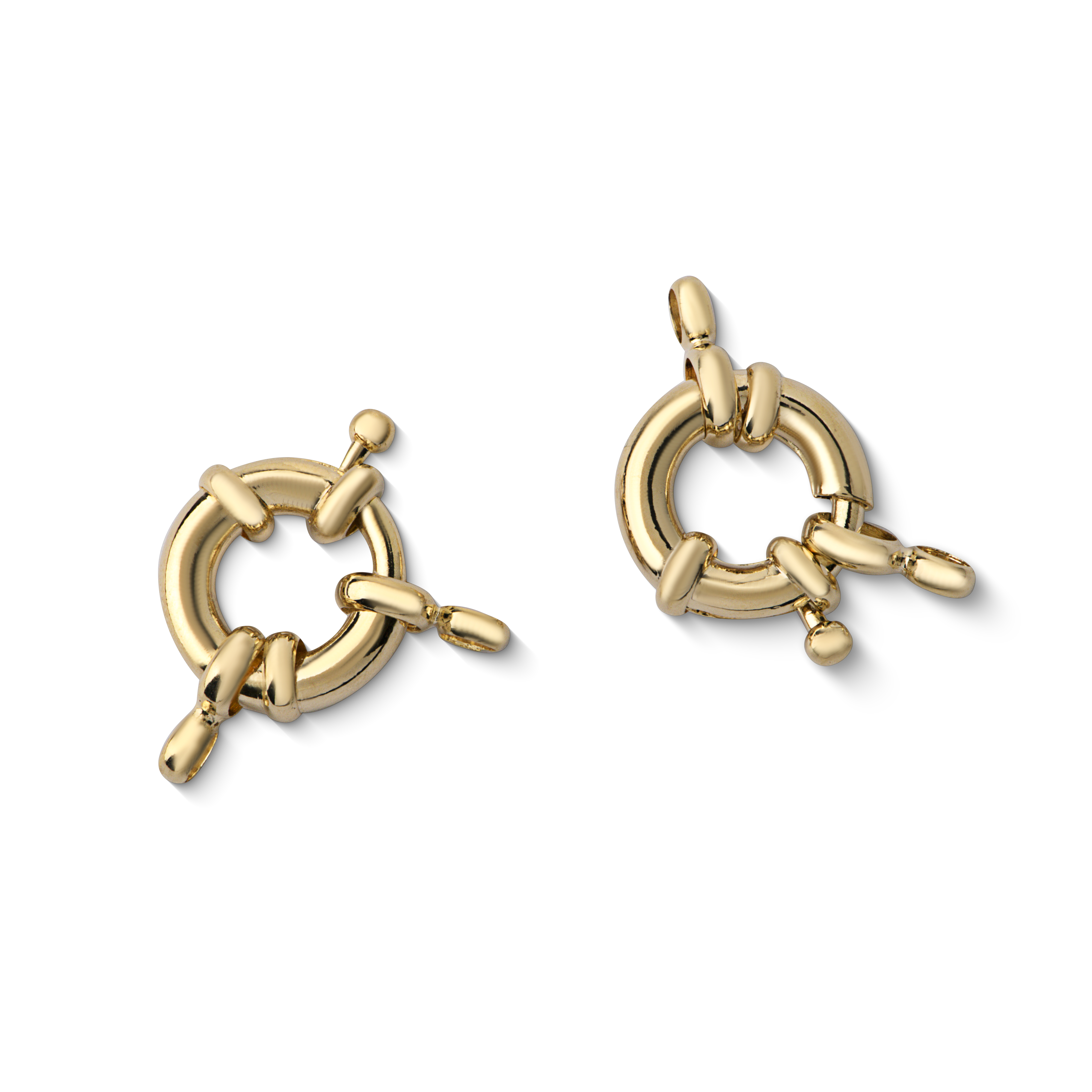 Fecho bóia de latão 15mm banho ouro (1pç) -65720