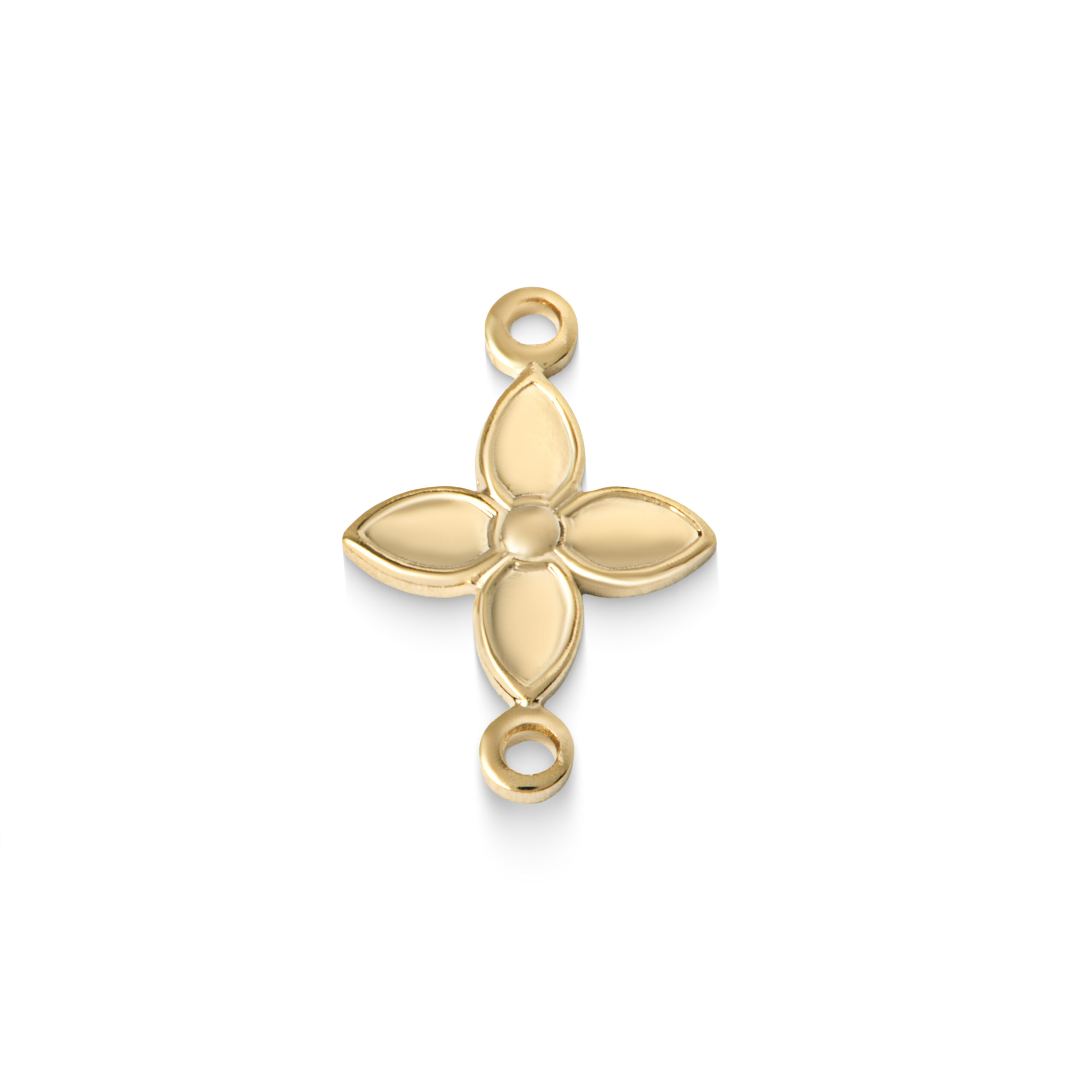 Entremeio flor de latão banho ouro (10 Pçs)-65642