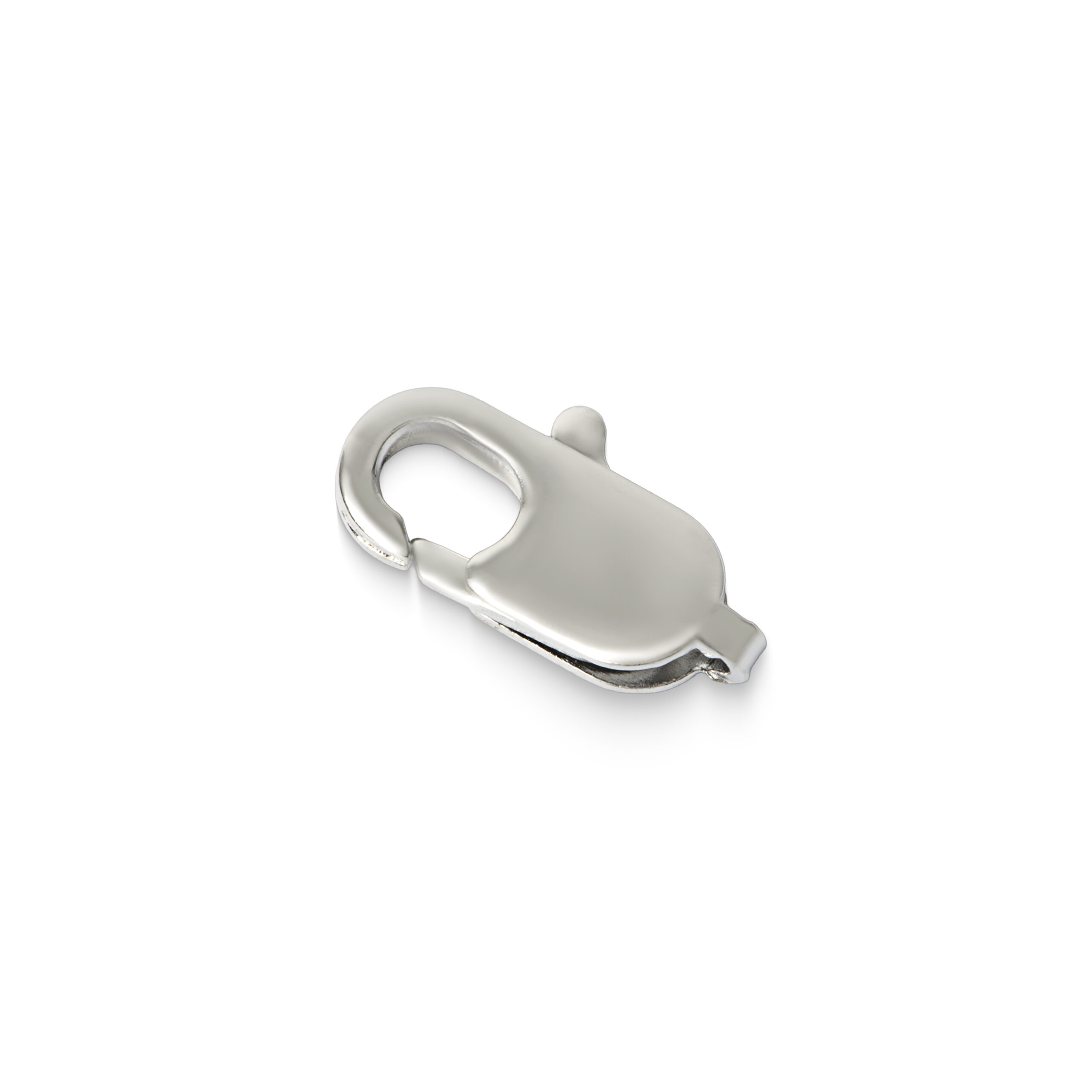 Fecho italiano de latão 14mm banho níquel (4 pçs) -66259