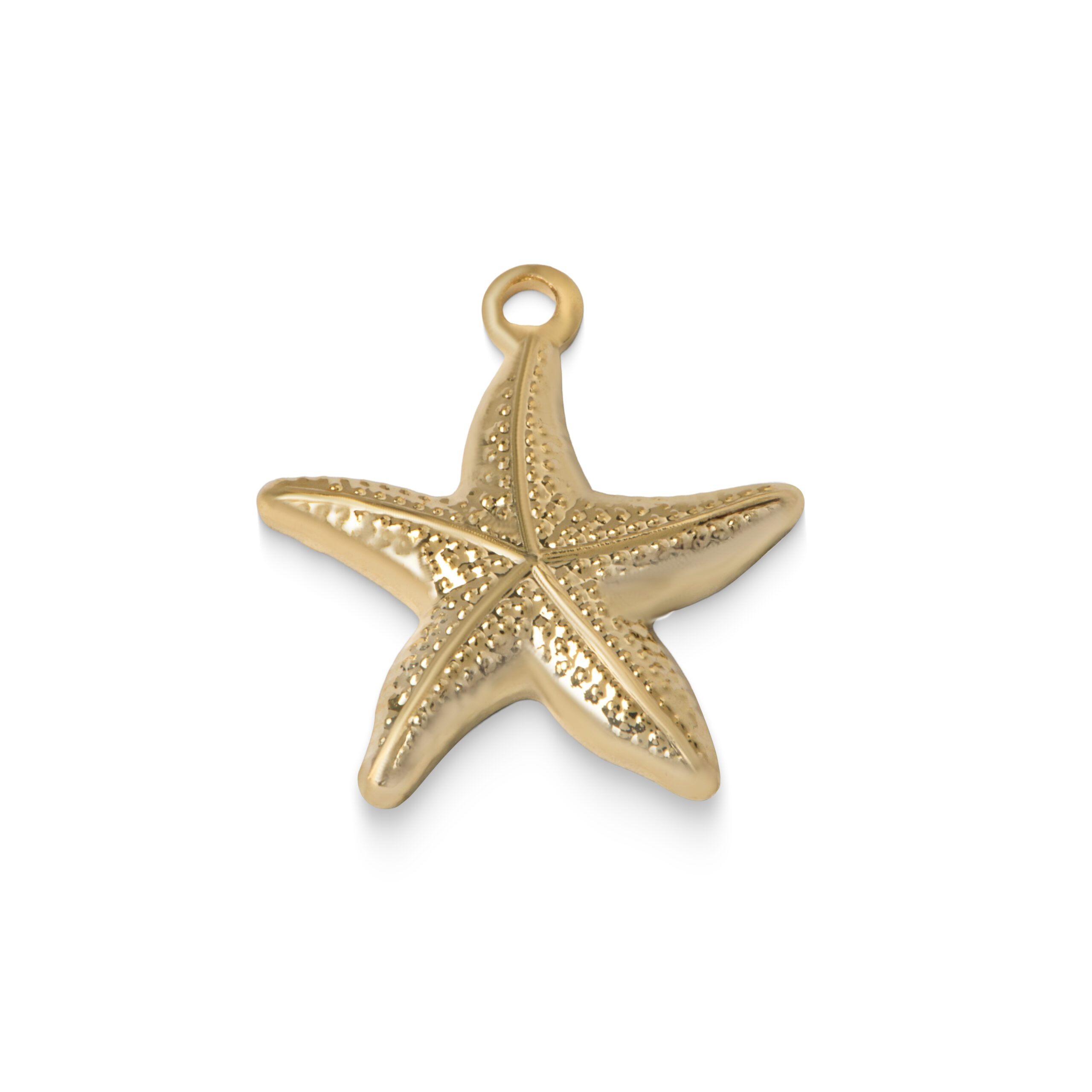 Pingente estrela do mar de latão banho ouro (4 pçs)-65670