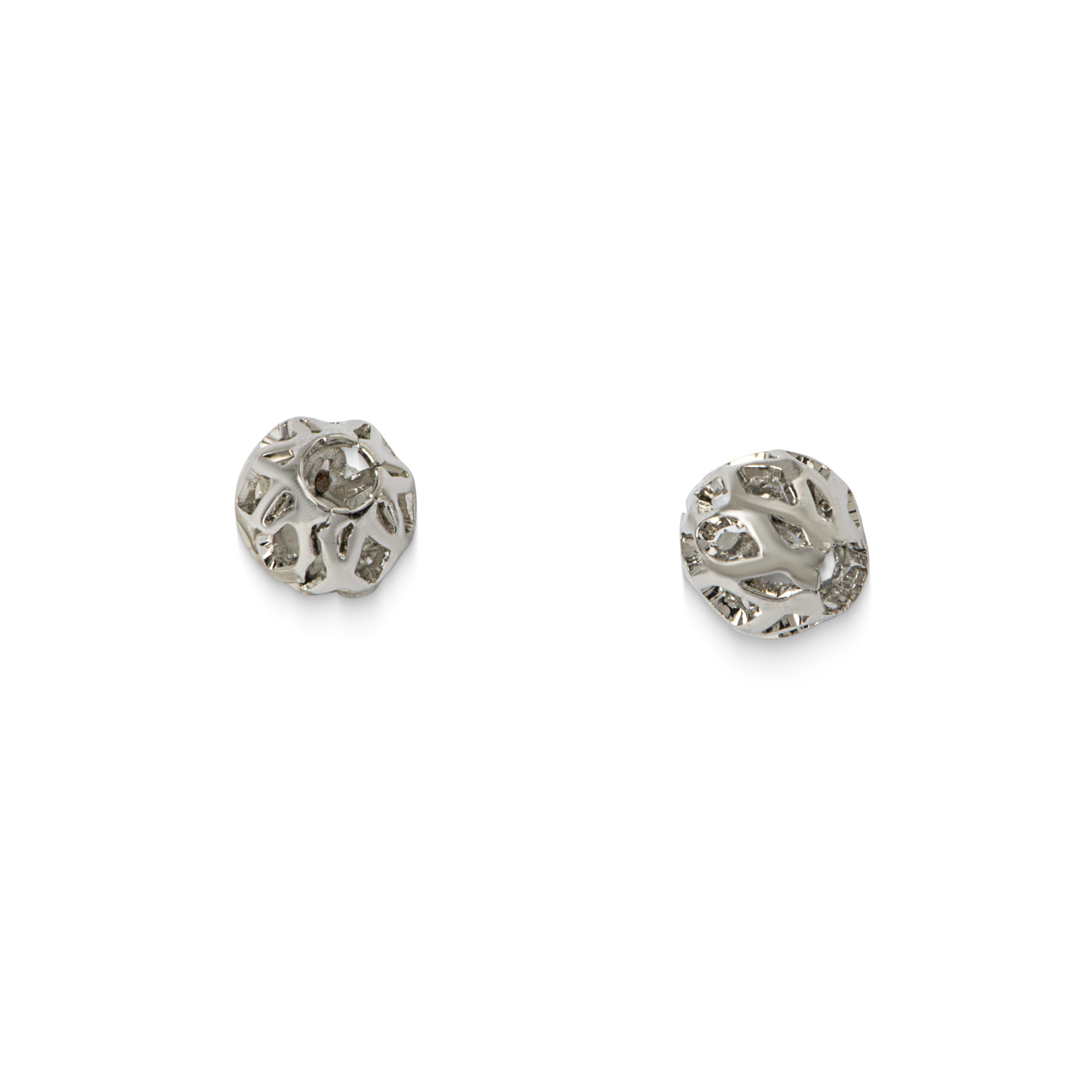 Bola de latão vasada 6mm banho níquel (10 Pçs) - 65462