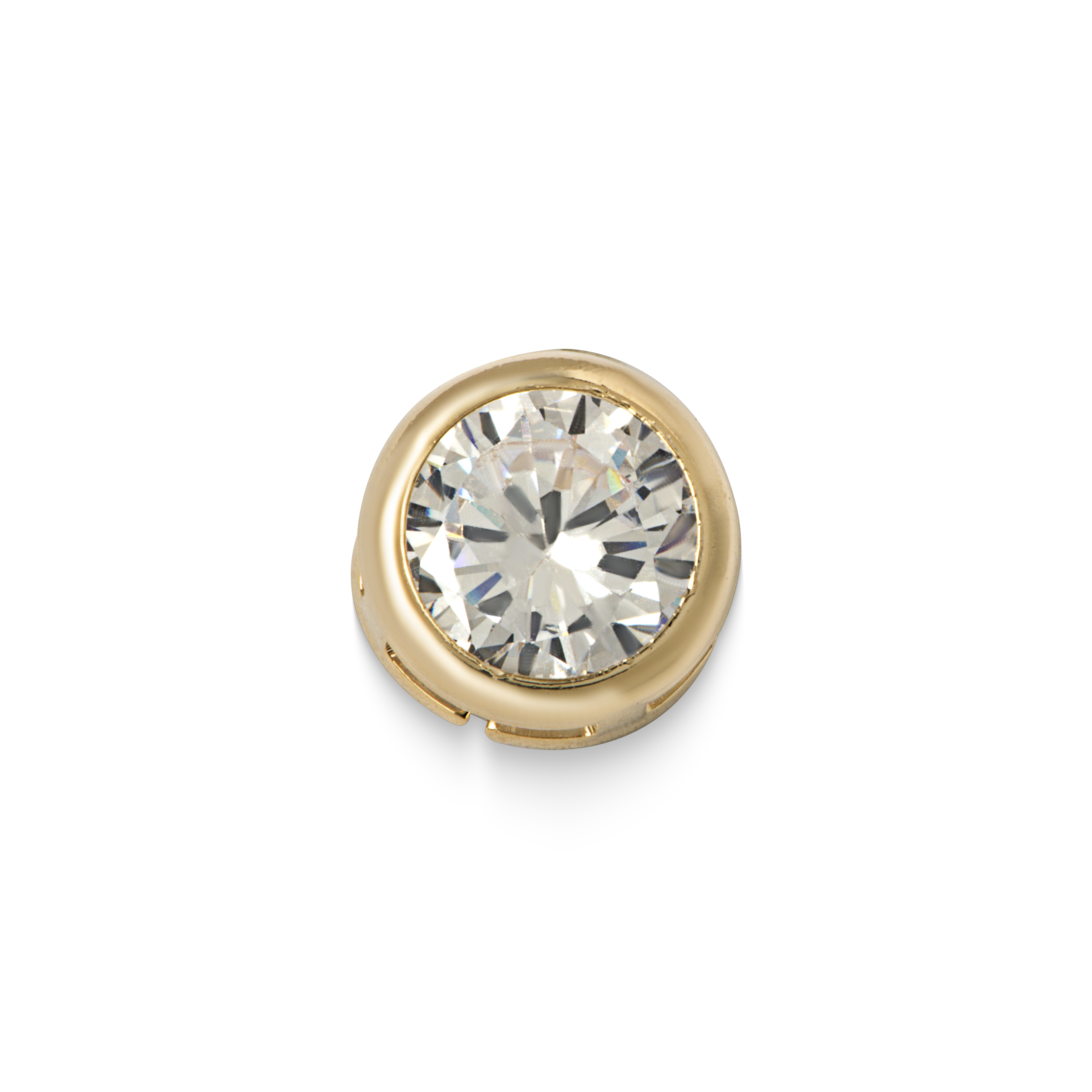 Ponto de luz 8mm banhado ouro (2 pçs) -65564