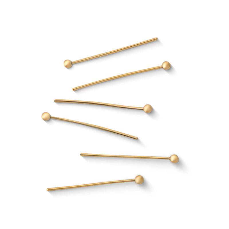 Alfinete bolinha de latão 0.6x20 banhado ouro (5g) -65369