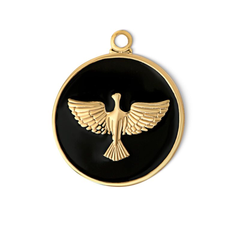 Pingente de latão medalha espirito santo G (2 pçs)- 66319