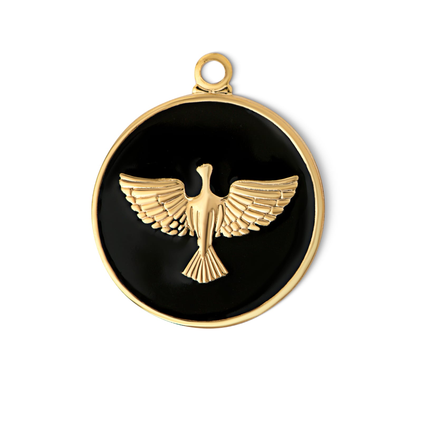 Pingente de latão medalha espirito santo G (2 pçs)- 66319