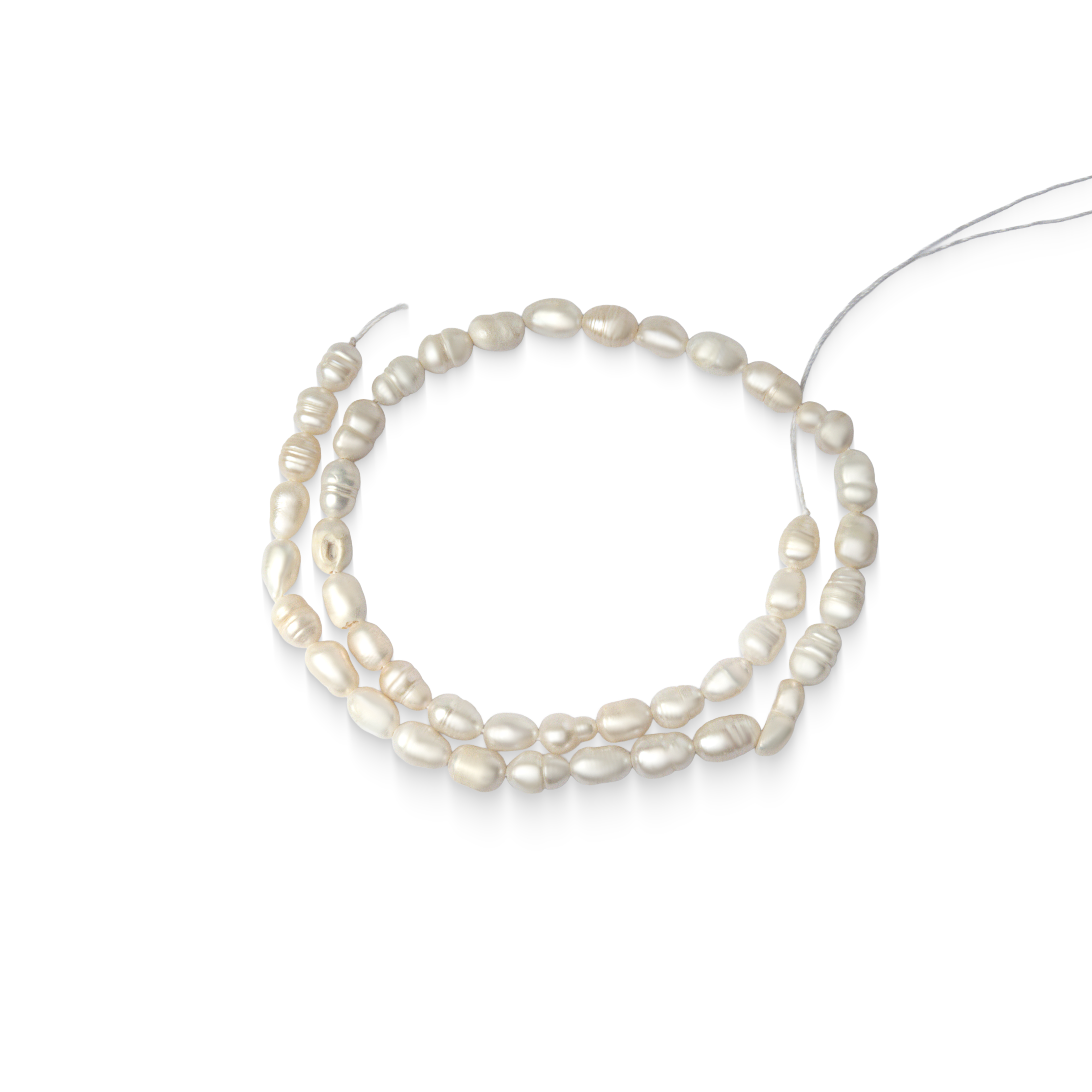 Pérolas em fio natural barroca  7 mm (1 fio )- 9525