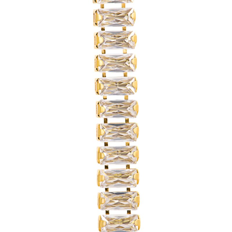 Zirconia em metro baguete cor cristal