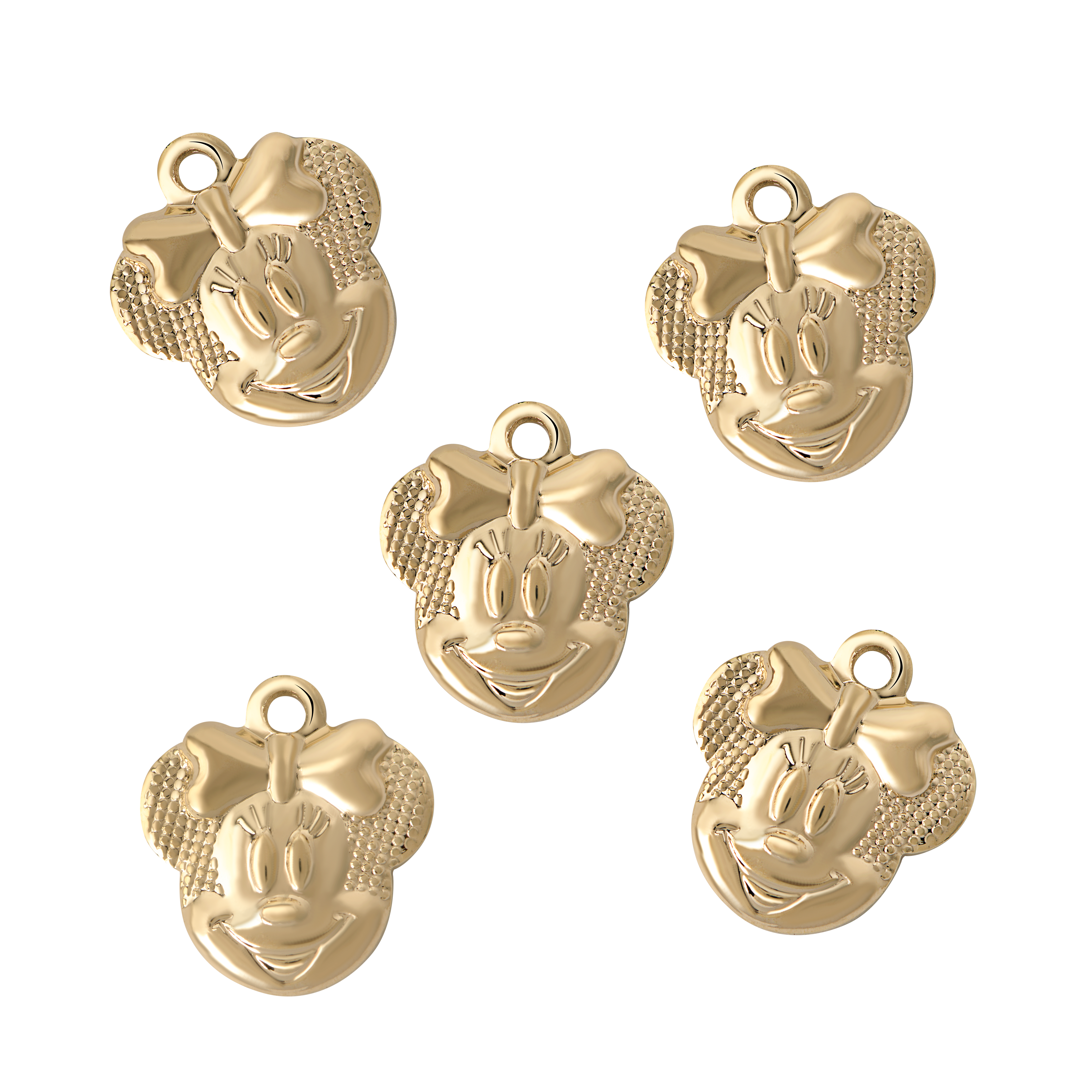 Pingente de latão minie 8mm ouro (6 peças)- 66676