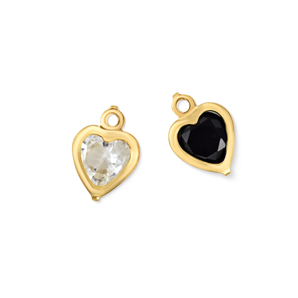Pingente latão coração 7 mm c/ 1 argola ouro (6 pçs) - 66338