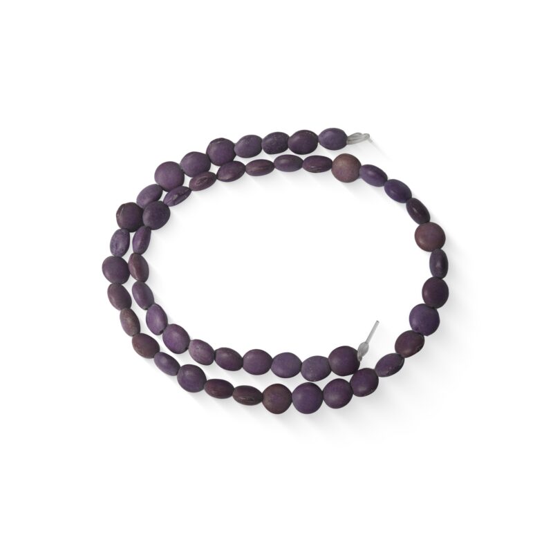 Fio de cêramica formato redondo achatado roxo - 70106