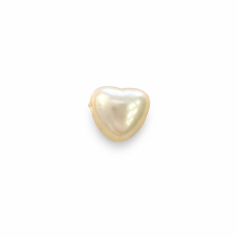 Coração 6MM Creme furo passante (100 pçs) -64943