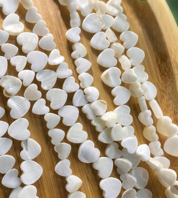 Fio Madrepérola Natural Coração 10 MM